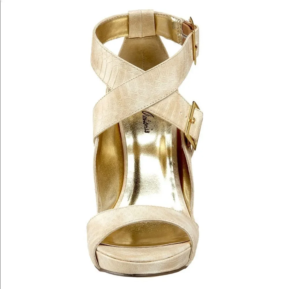 🍀 Mix & Match 4/$60 🍀 Michael Antonio “Tinsley” Cream heels - Picture 2 of 12